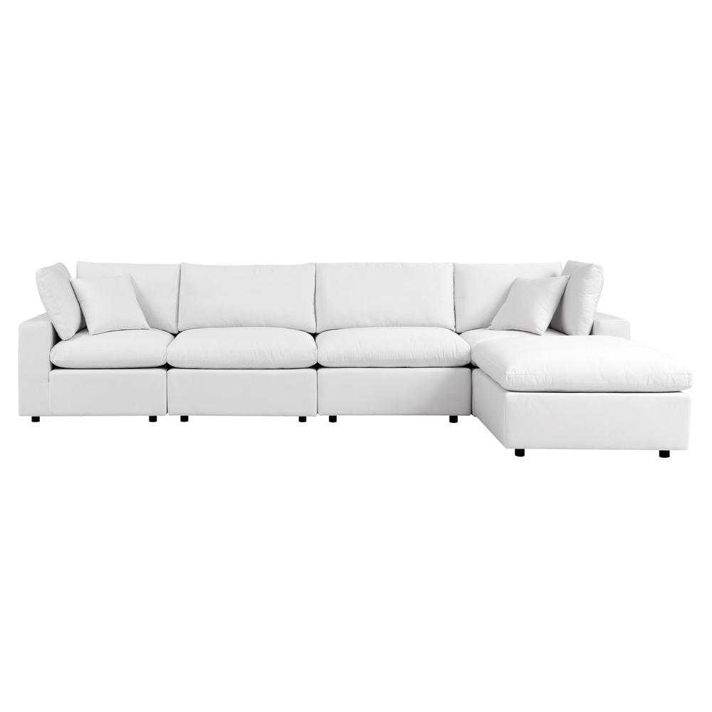 Commix 5-Piece Outdoor Patio Sectional Sofa - White EEI-5583-WHI. Picture 1