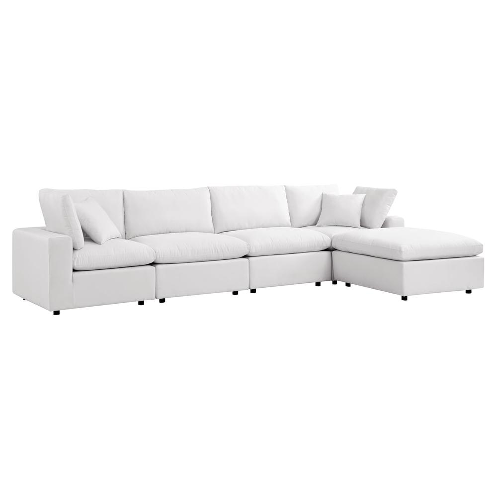 Commix 5-Piece Outdoor Patio Sectional Sofa - White EEI-5583-WHI. Picture 2