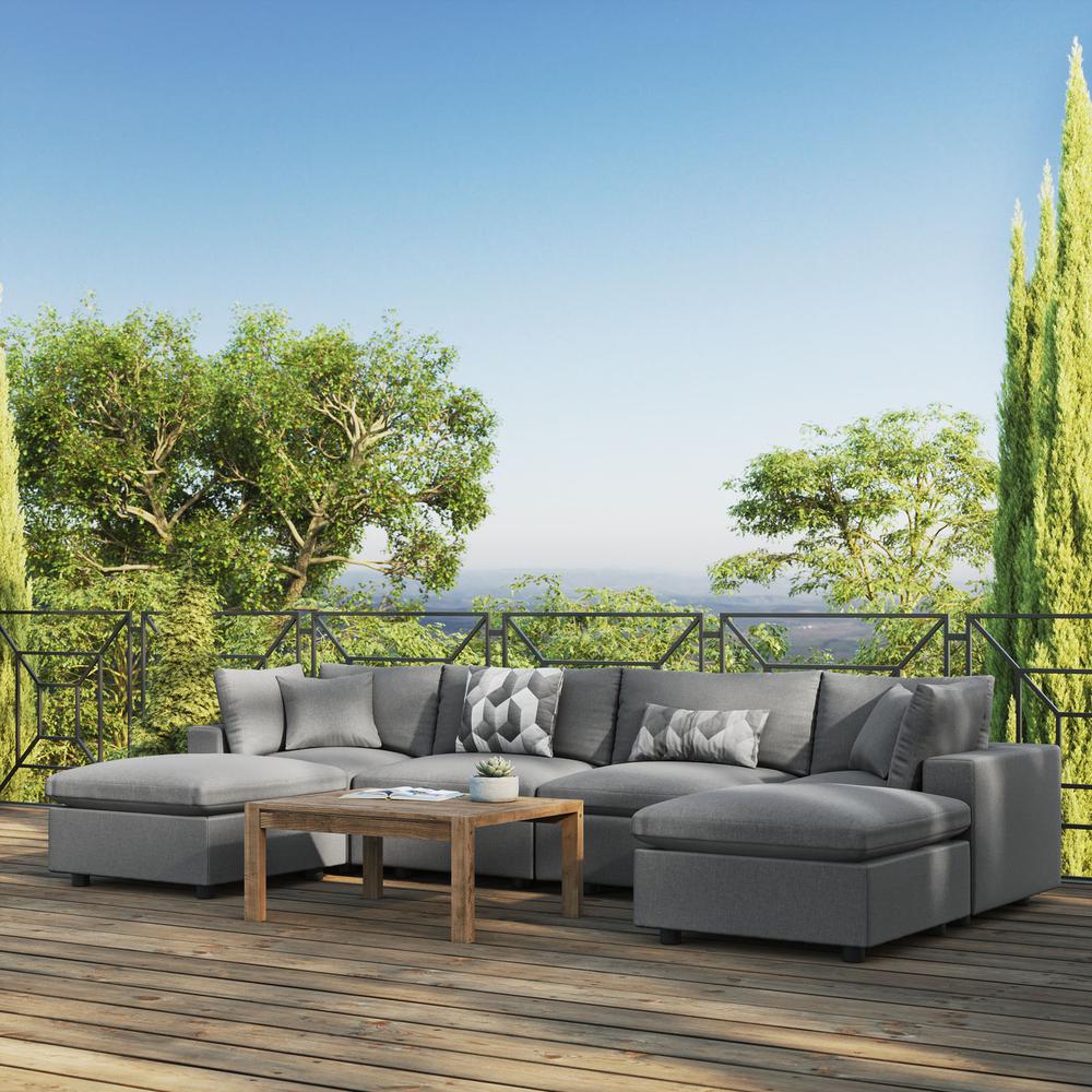 Commix 6-Piece Outdoor Patio Sectional Sofa. Picture 11