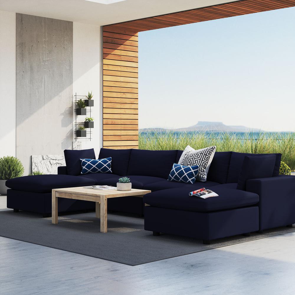 Commix 6-Piece Sunbrella Outdoor Patio Sectional Sofa. Picture 11