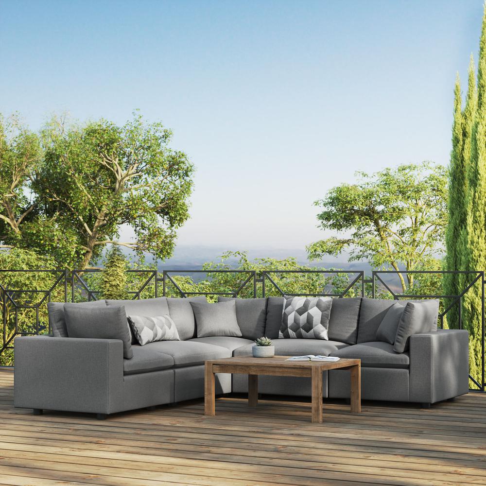 Commix 5-Piece Outdoor Patio Sectional Sofa - Charcoal EEI-5589-CHA. Picture 10