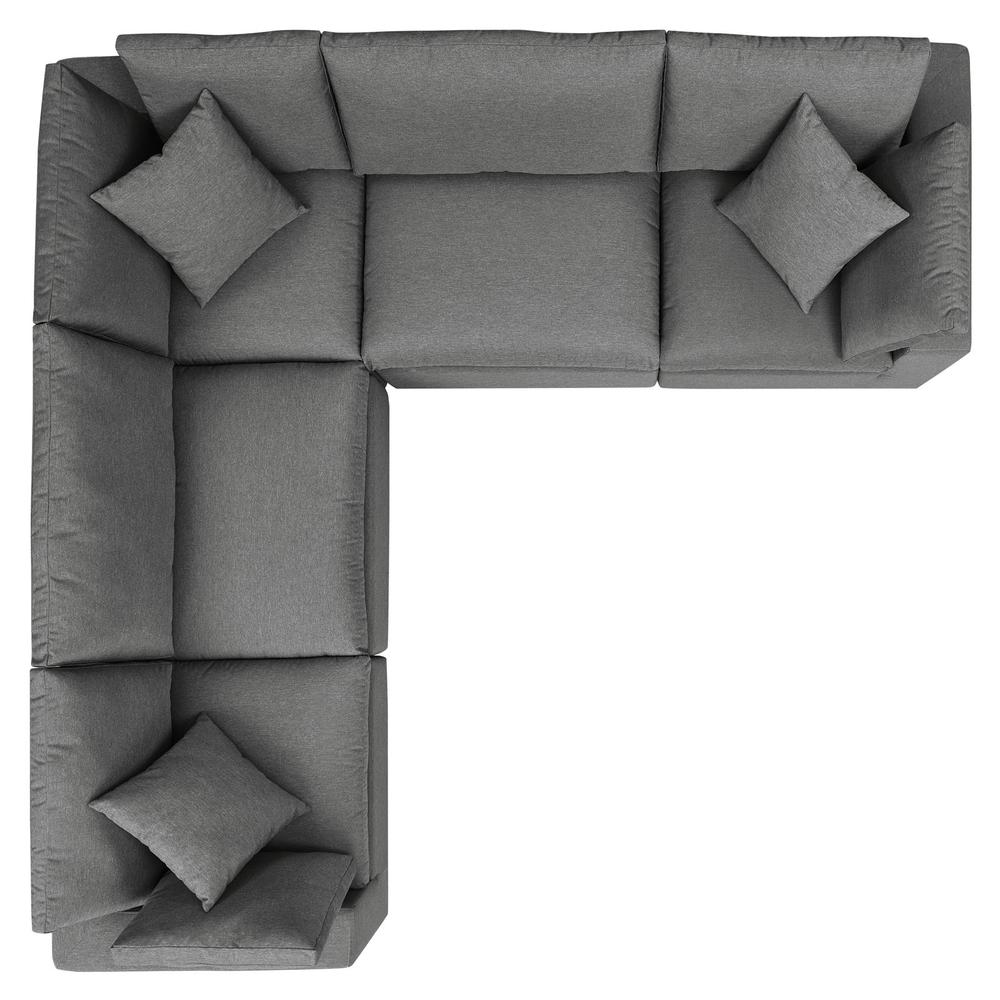 Commix 5-Piece Outdoor Patio Sectional Sofa - Charcoal EEI-5589-CHA. Picture 2