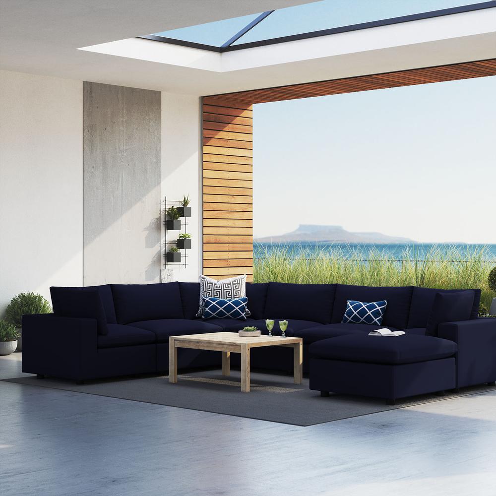 Commix 7-Piece Sunbrella Outdoor Patio Sectional Sofa. Picture 12