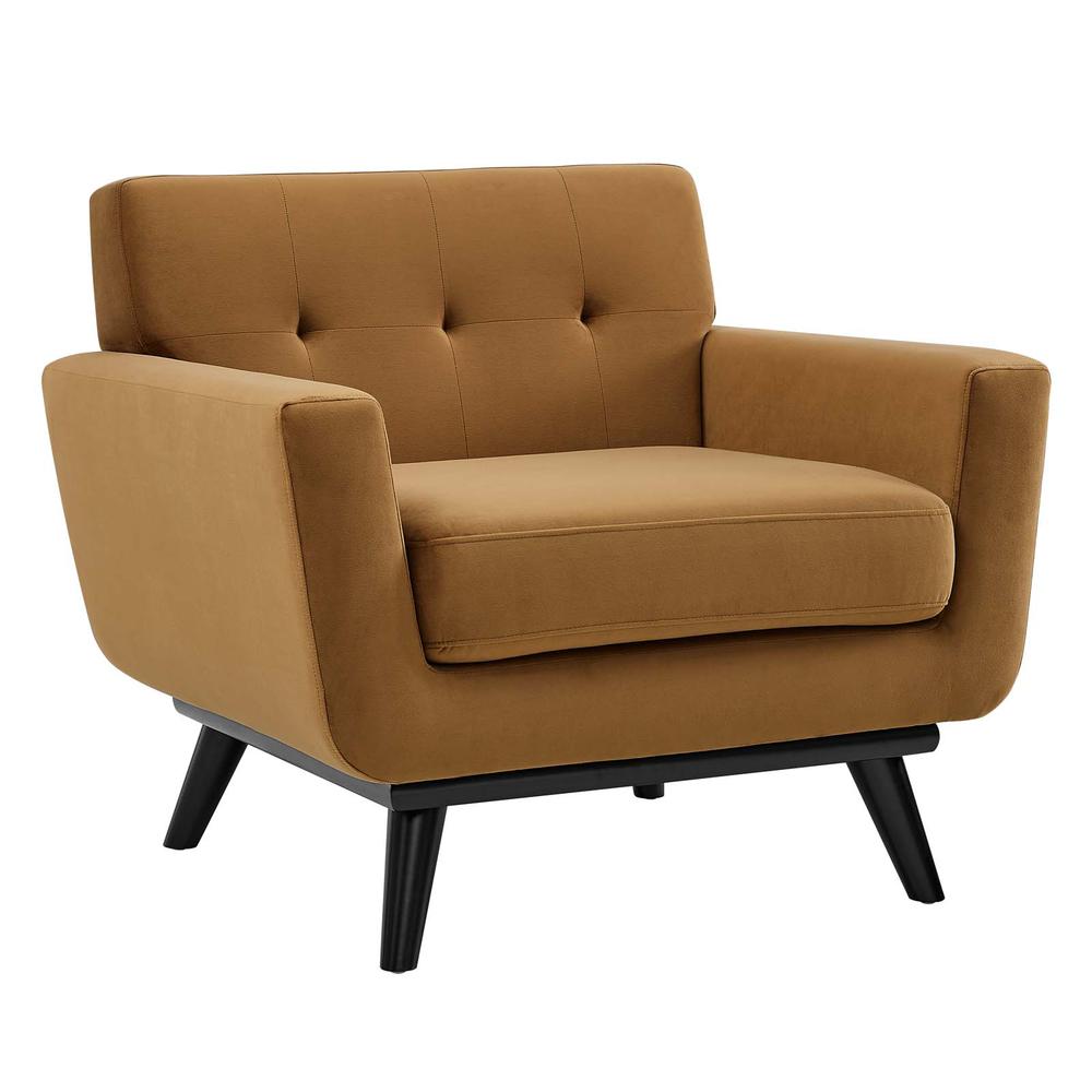 Engage Performance Velvet Armchair. Picture 1