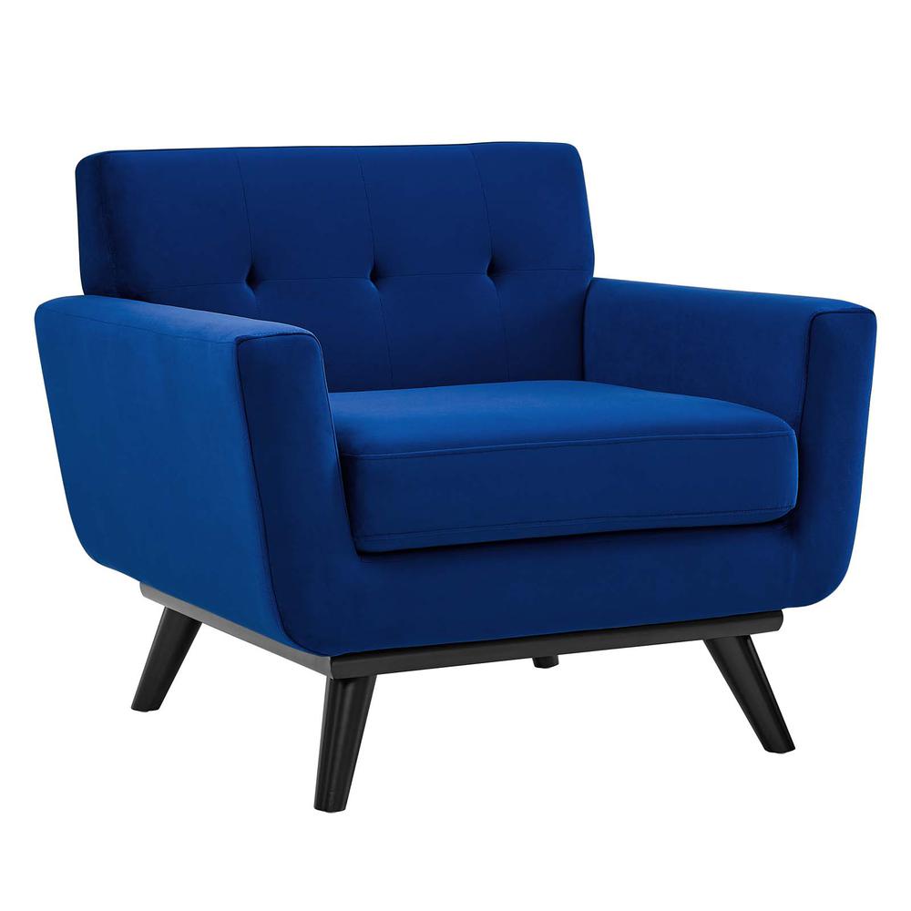 Engage Performance Velvet Armchair. Picture 1