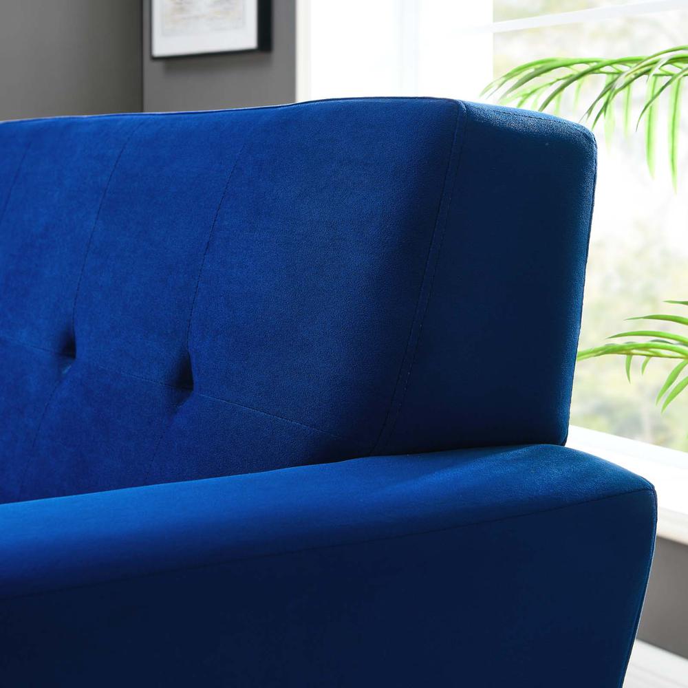 Engage Performance Velvet Armchair. Picture 5