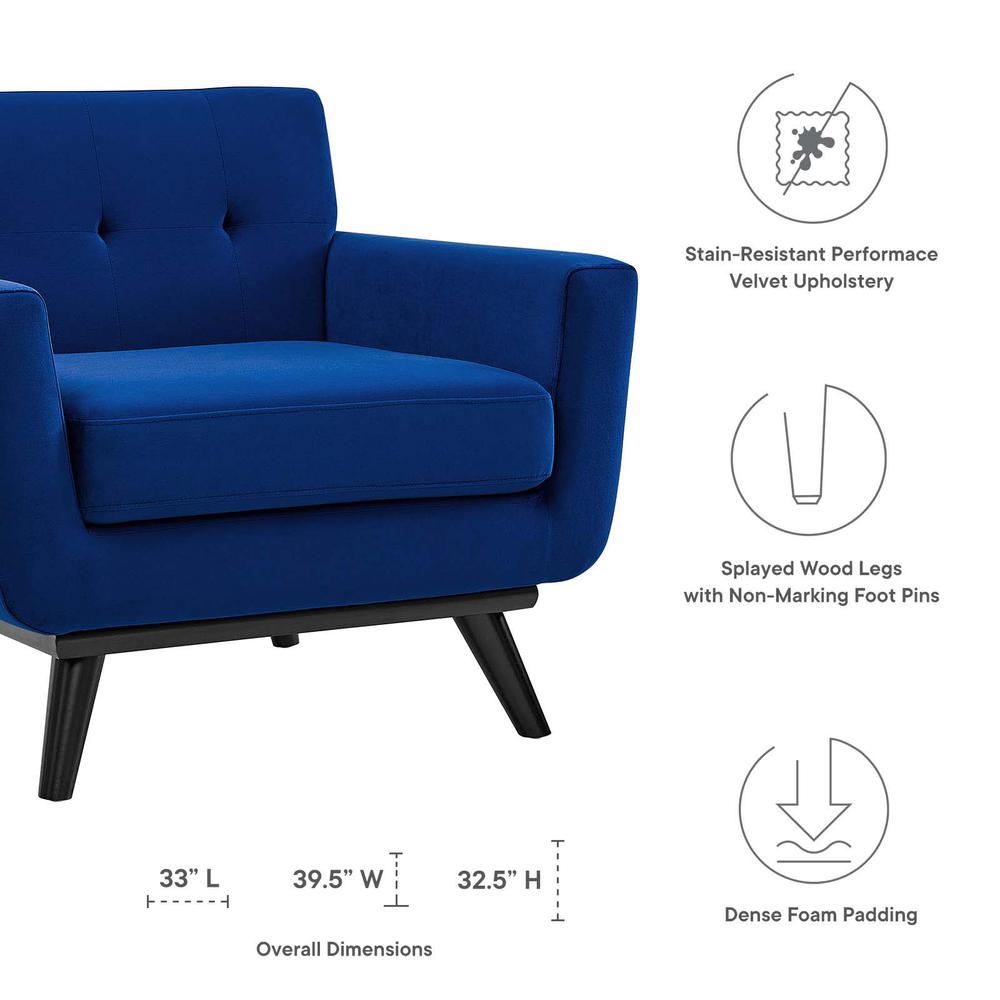 Engage Performance Velvet Armchair. Picture 7