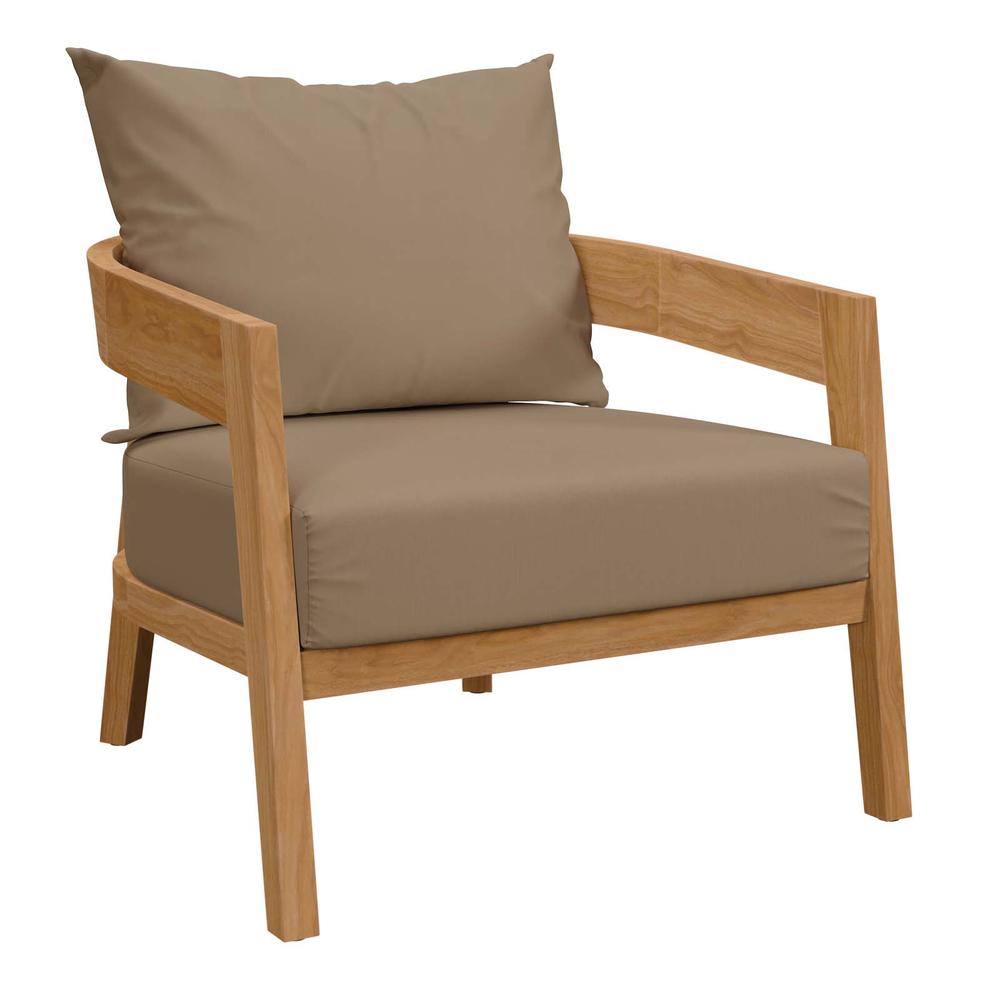 Brisbane Teak Wood Outdoor Patio Armchair. Picture 1