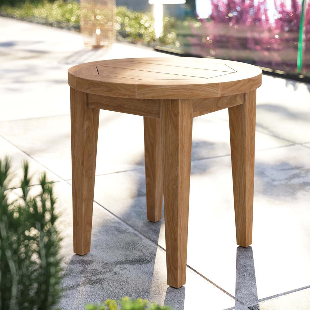 Brisbane Teak Wood Outdoor Patio Side Table. Picture 8