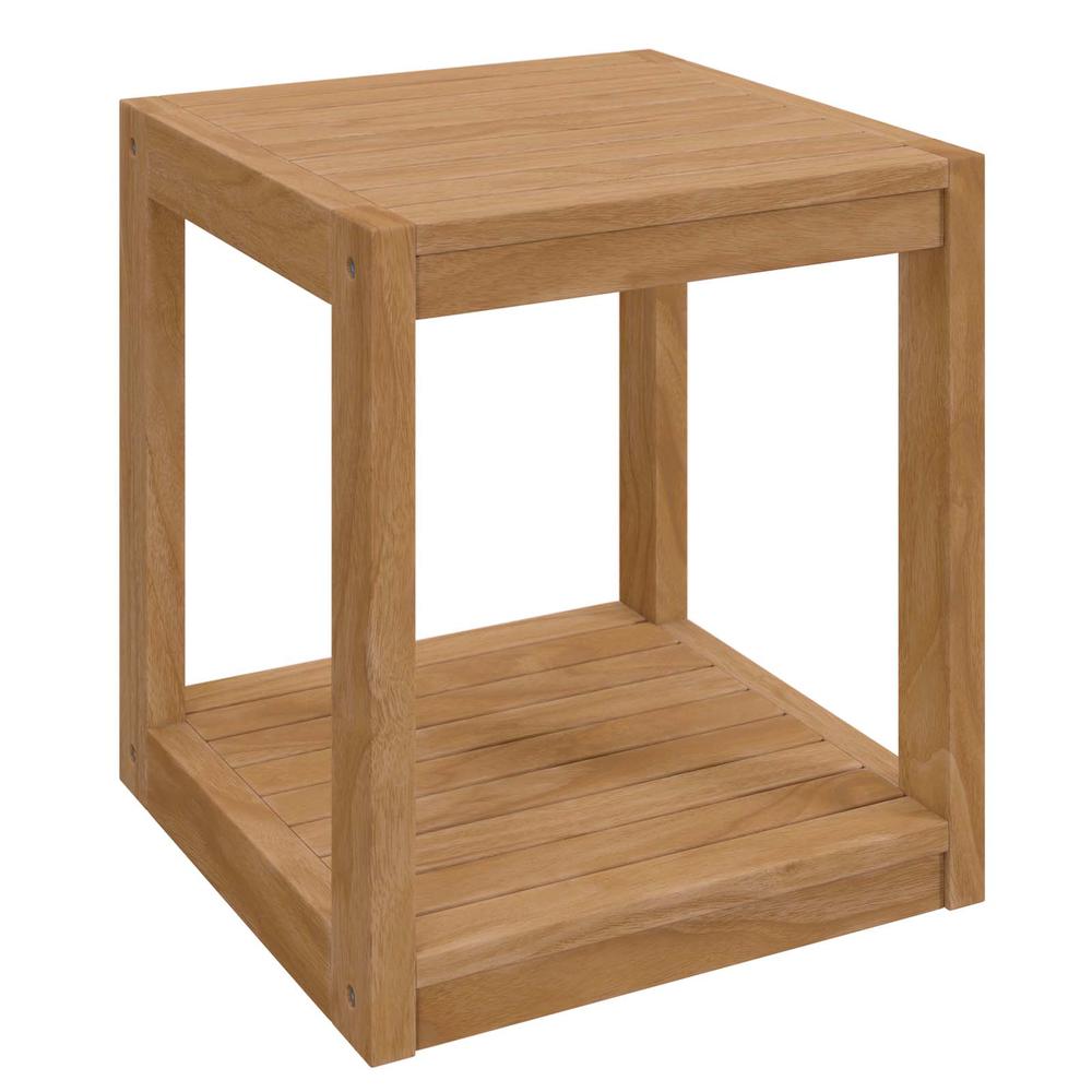 Carlsbad Teak Wood Outdoor Patio Side Table. Picture 1