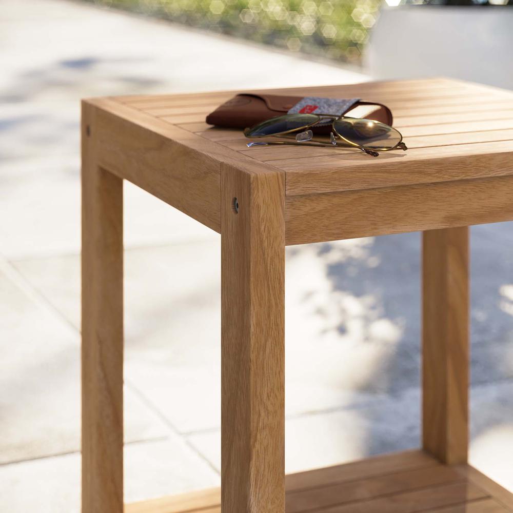 Carlsbad Teak Wood Outdoor Patio Side Table. Picture 7
