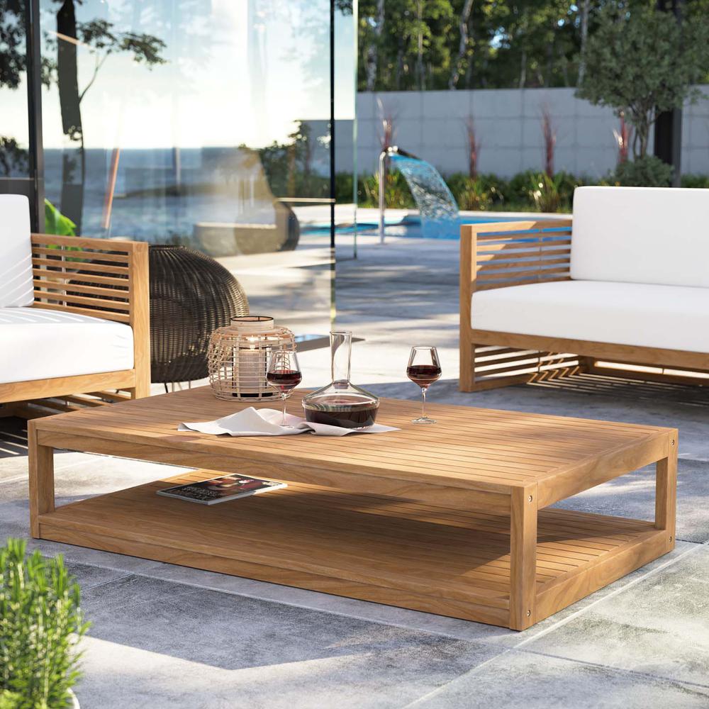 Carlsbad Teak Wood Outdoor Patio Coffee Table. Picture 8