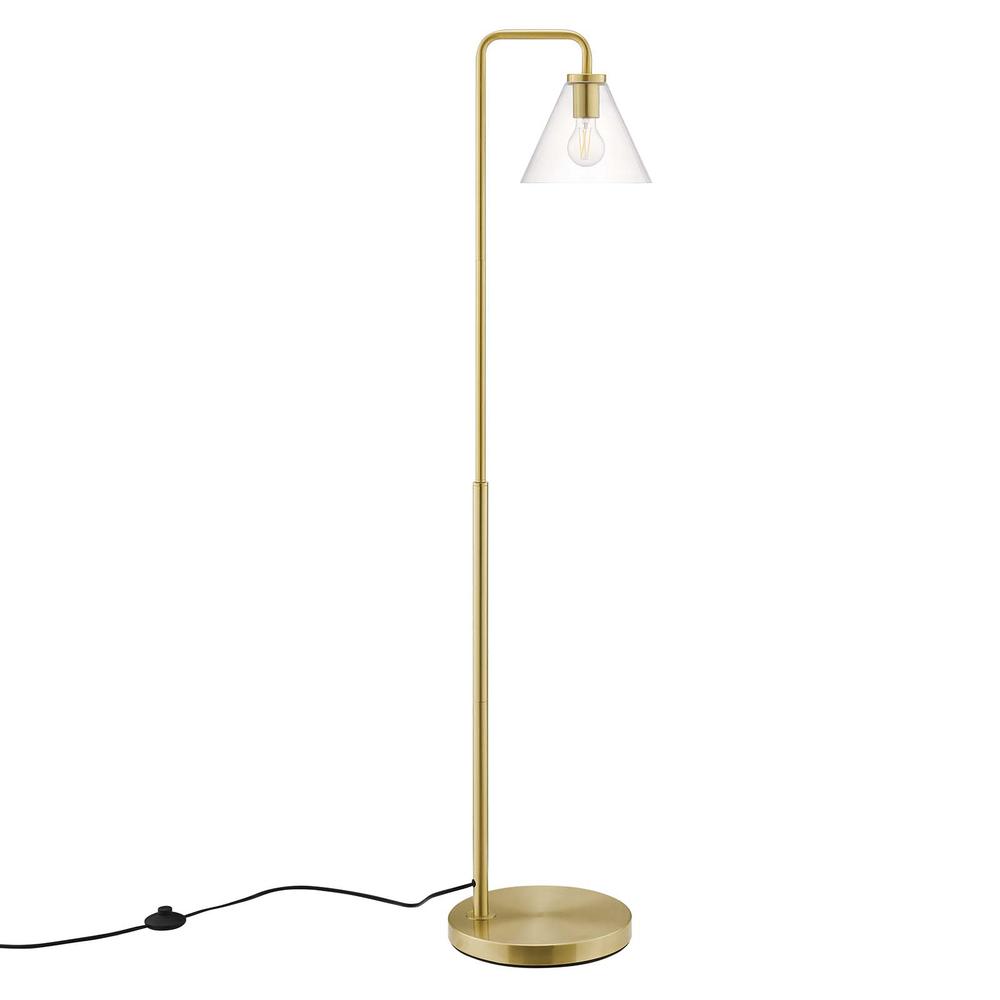 Element Transparent Glass Glass and Metal Floor Lamp. Picture 1