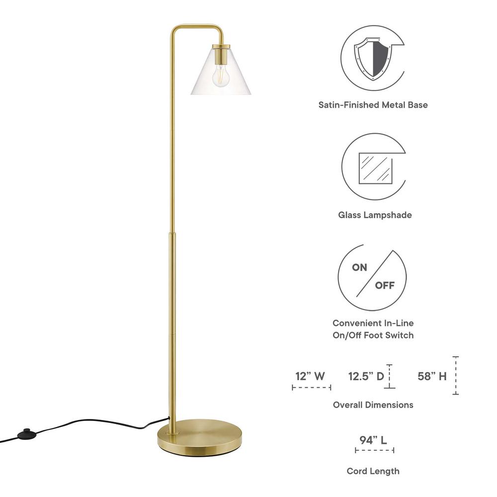Element Transparent Glass Glass and Metal Floor Lamp. Picture 2