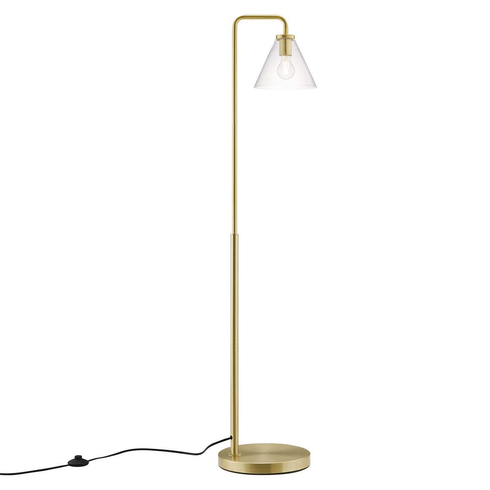 Element Transparent Glass Glass and Metal Floor Lamp. Picture 6