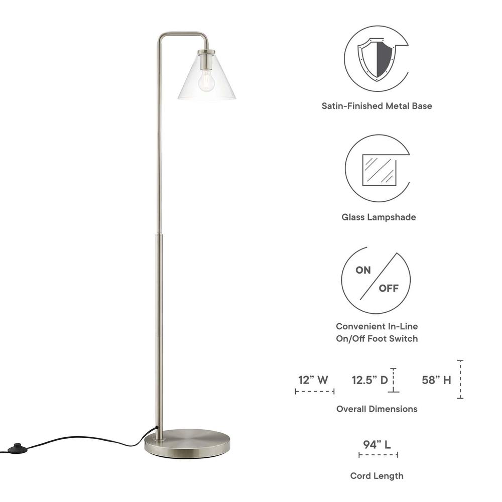Element Transparent Glass Glass and Metal Floor Lamp. Picture 2