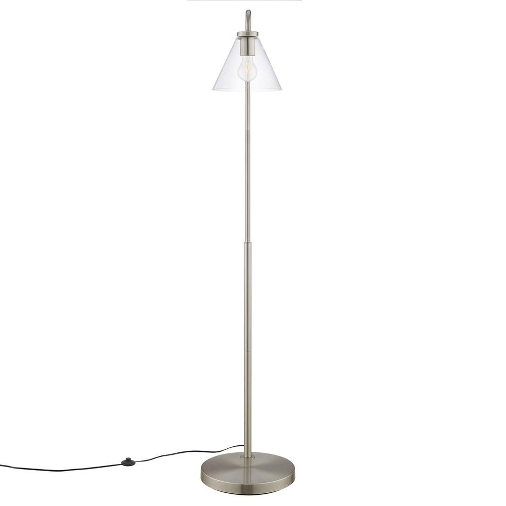 Element Transparent Glass Glass and Metal Floor Lamp. Picture 5