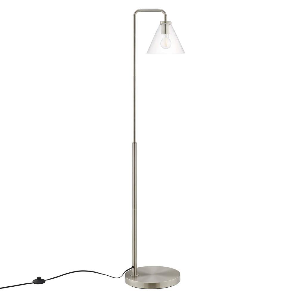 Element Transparent Glass Glass and Metal Floor Lamp. Picture 6