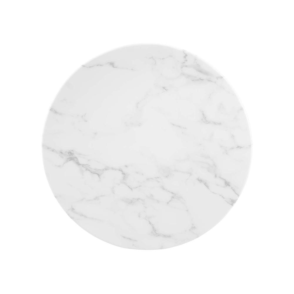 Lippa 20" Round Artificial Marble Side Table. Picture 2