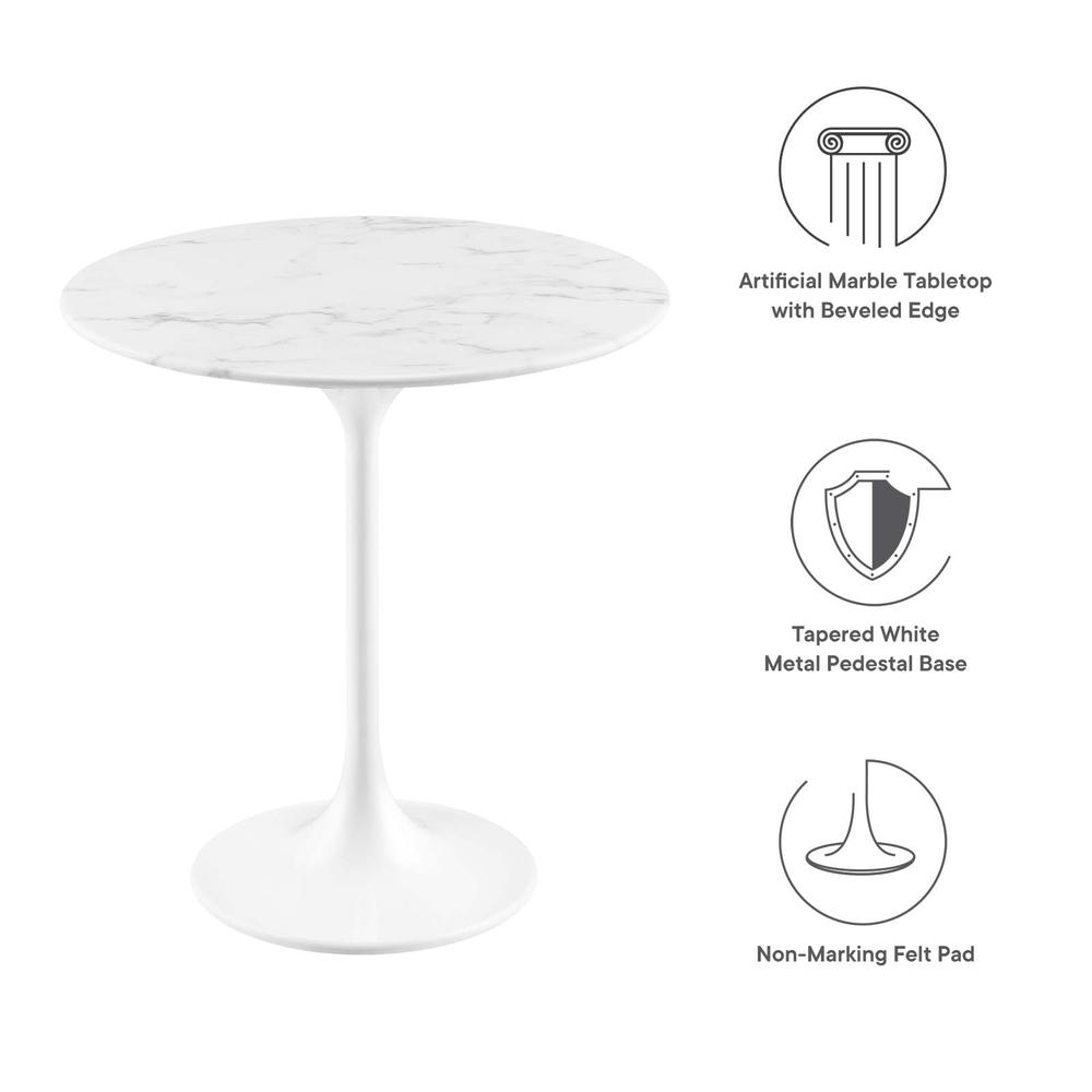 Lippa 20" Round Artificial Marble Side Table. Picture 5