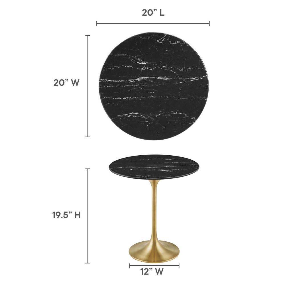 Lippa 20" Round Artificial Marble Side Table. Picture 4