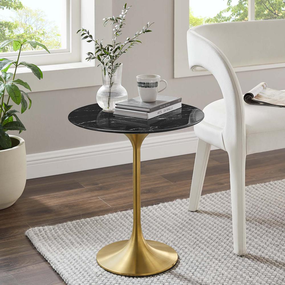 Lippa 20" Round Artificial Marble Side Table. Picture 7