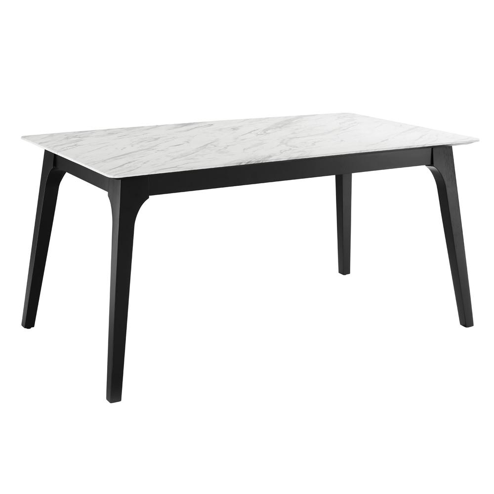 Juxtapose 63" Rectangular Performance Artificial Marble Dining Table. Picture 1