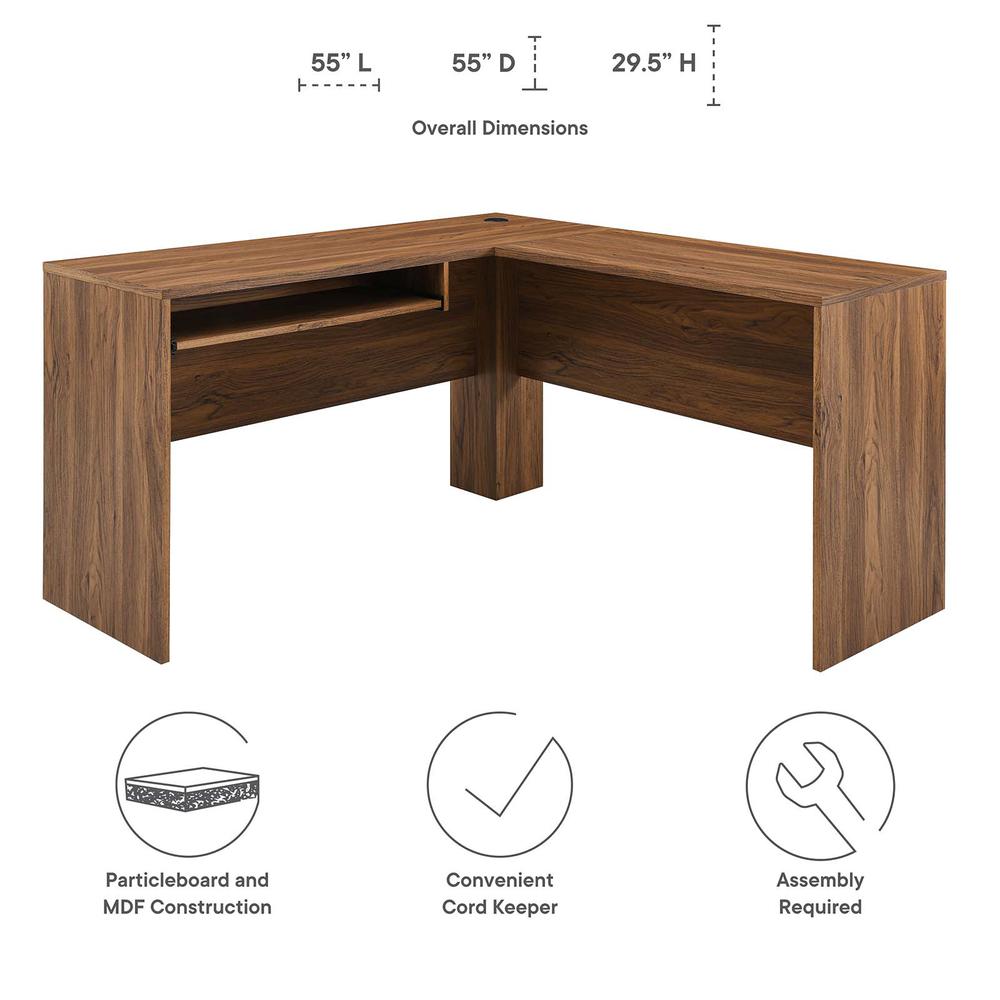 Venture L-Shaped Wood Office Desk. Picture 8
