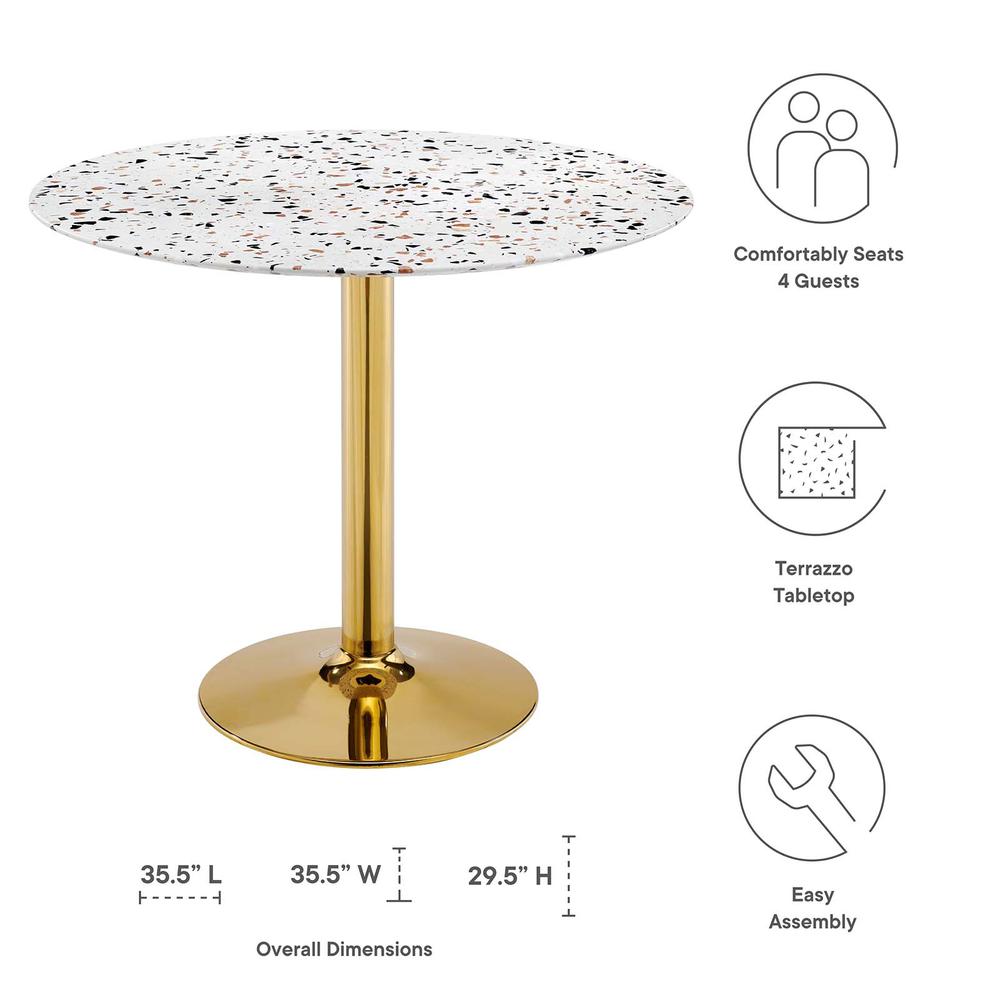 Verne 36" Round Terrazzo Dining Table. Picture 4