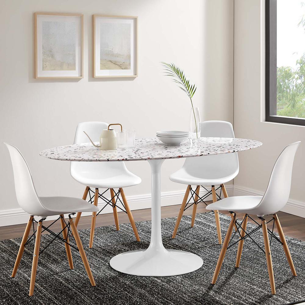 Lippa 60" Oval Terrazzo Dining Table. Picture 7