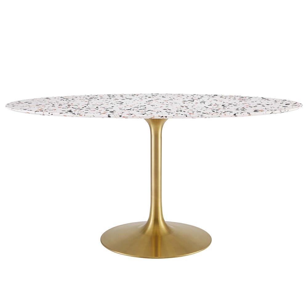 Lippa 60" Oval Terrazzo Dining Table. Picture 1