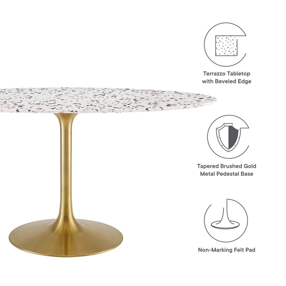 Lippa 60" Oval Terrazzo Dining Table. Picture 4