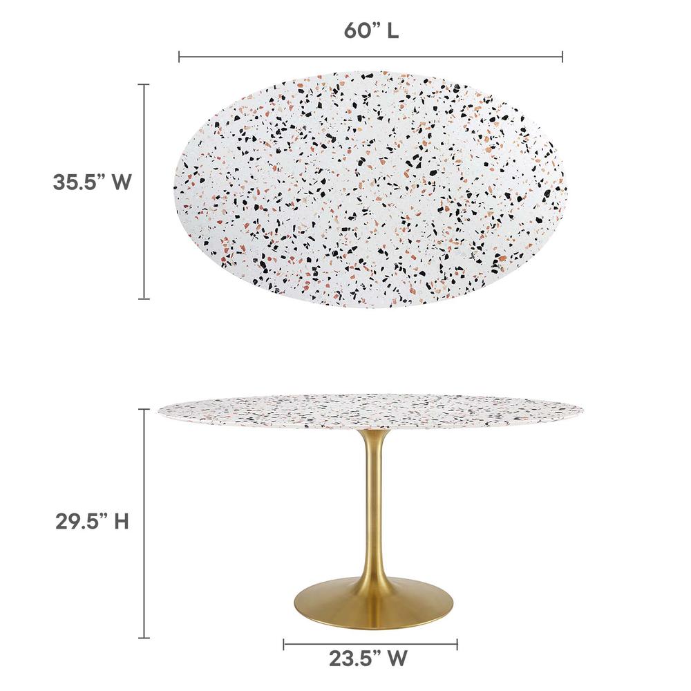 Lippa 60" Oval Terrazzo Dining Table. Picture 5
