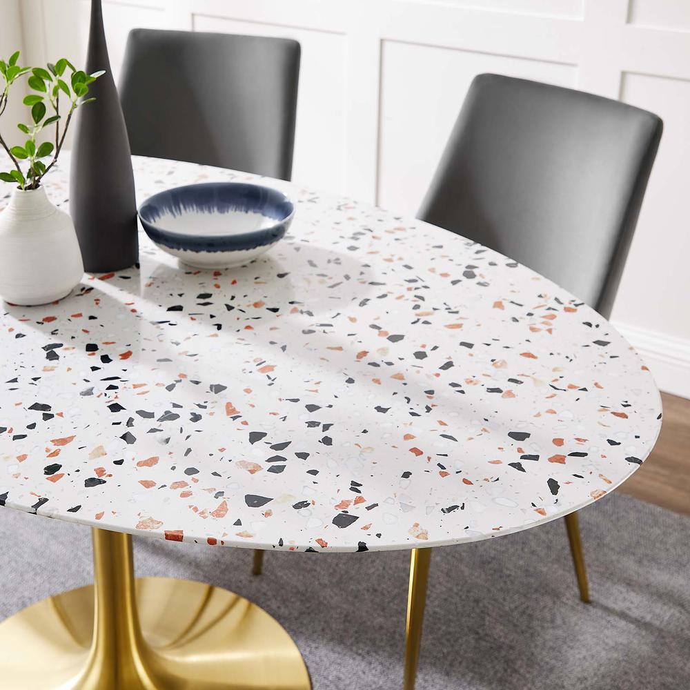 Lippa 60" Oval Terrazzo Dining Table. Picture 6