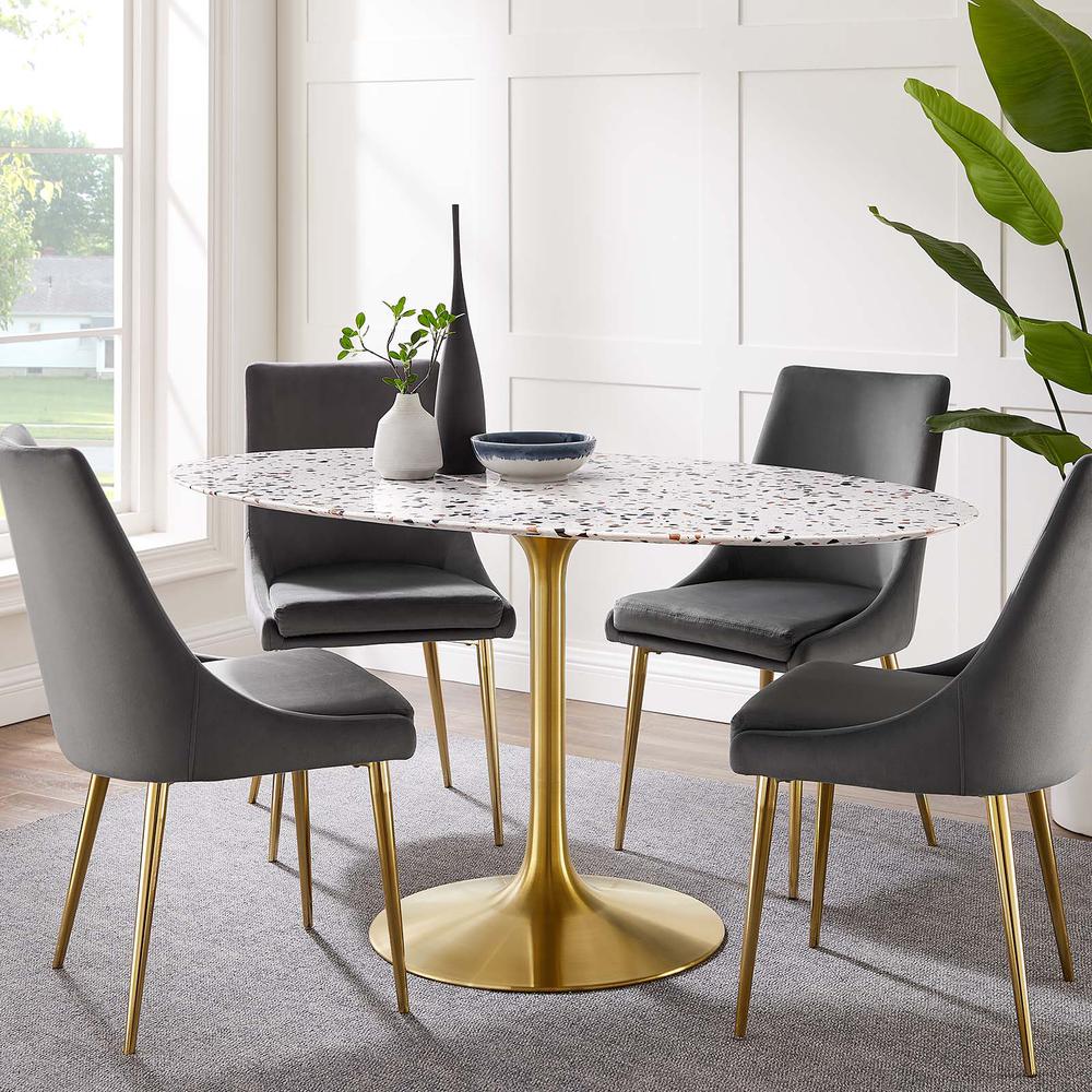 Lippa 60" Oval Terrazzo Dining Table. Picture 7