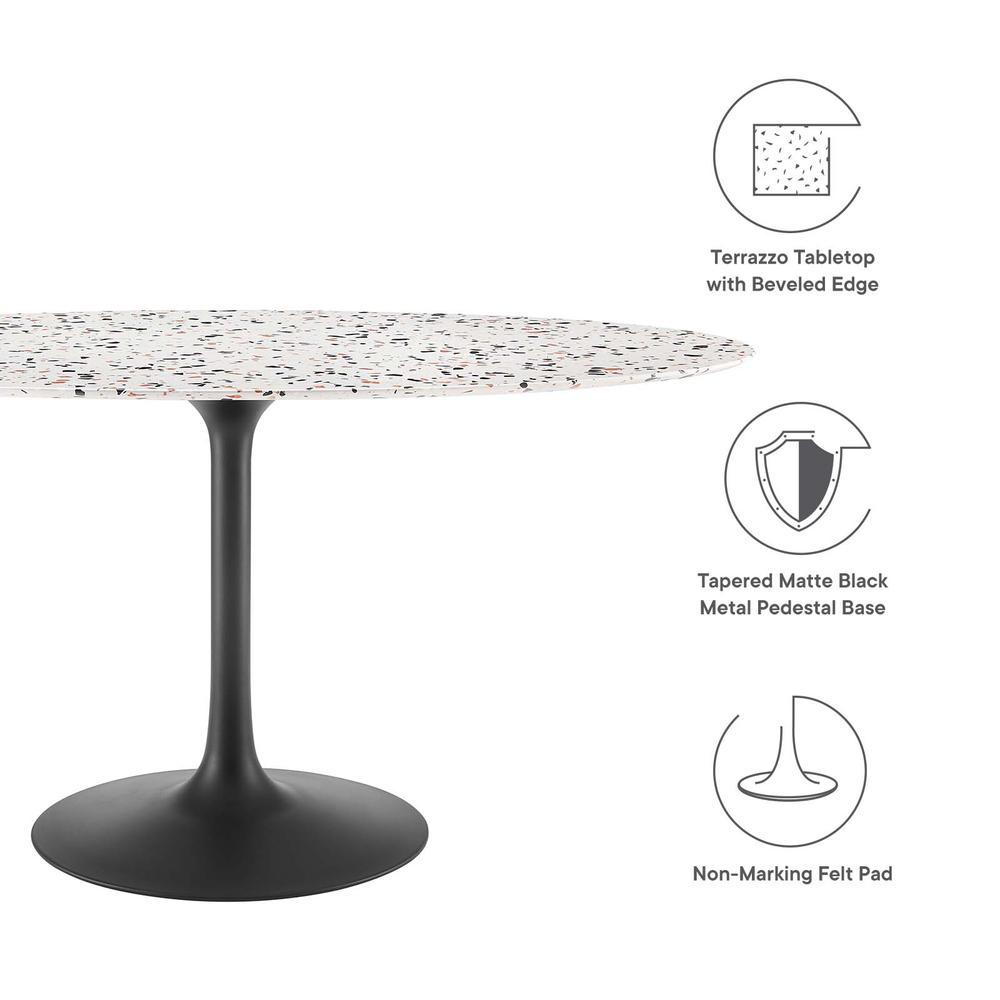 Lippa 60" Oval Terrazzo Dining Table. Picture 4