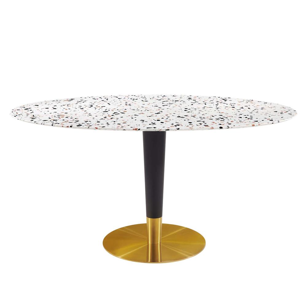Zinque 60" Oval Terrazzo Dining Table. Picture 1