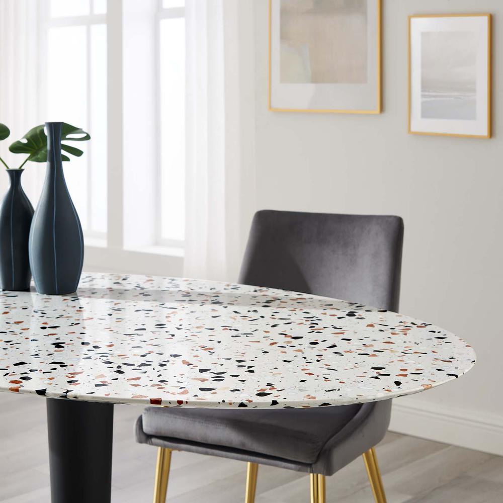 Zinque 60" Oval Terrazzo Dining Table. Picture 5