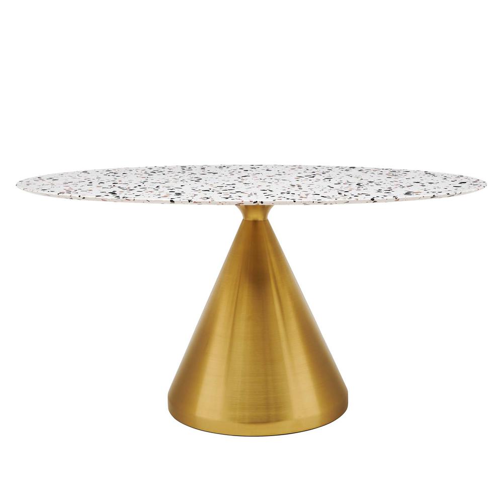 Tupelo 60" Oval Terrazzo Dining Table. Picture 1