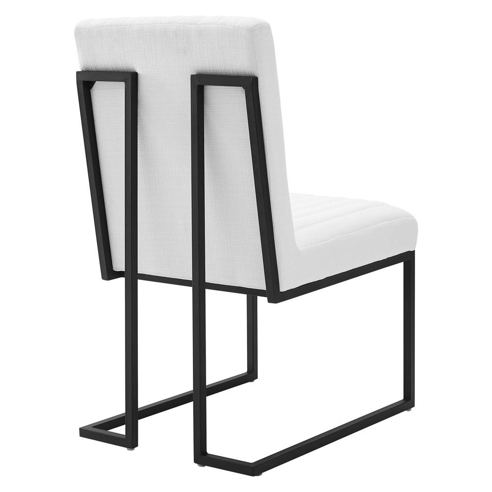 Indulge Channel Tufted Fabric Dining Chairs - Set of 2 - White EEI-5740-WHI. Picture 4