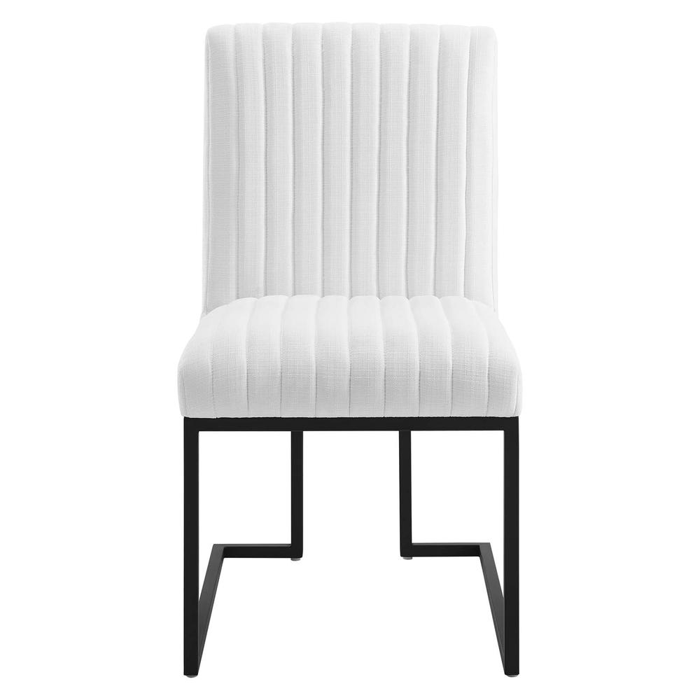 Indulge Channel Tufted Fabric Dining Chairs - Set of 2 - White EEI-5740-WHI. Picture 6