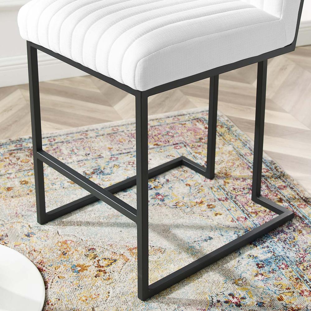 Indulge Channel Tufted Fabric Counter Stools - Set of 2 - White EEI-5741-WHI. Picture 8