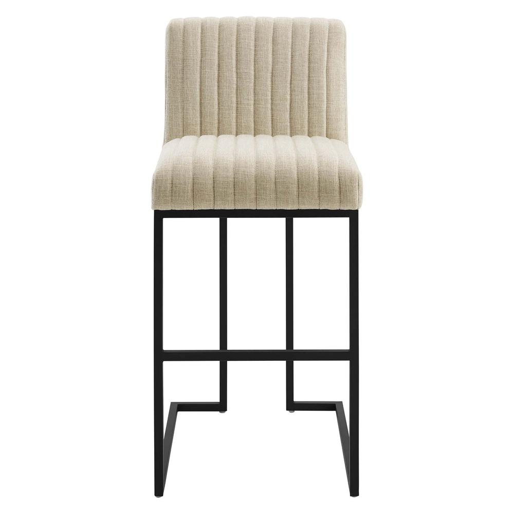 Indulge Channel Tufted Fabric Bar Stools. Picture 6