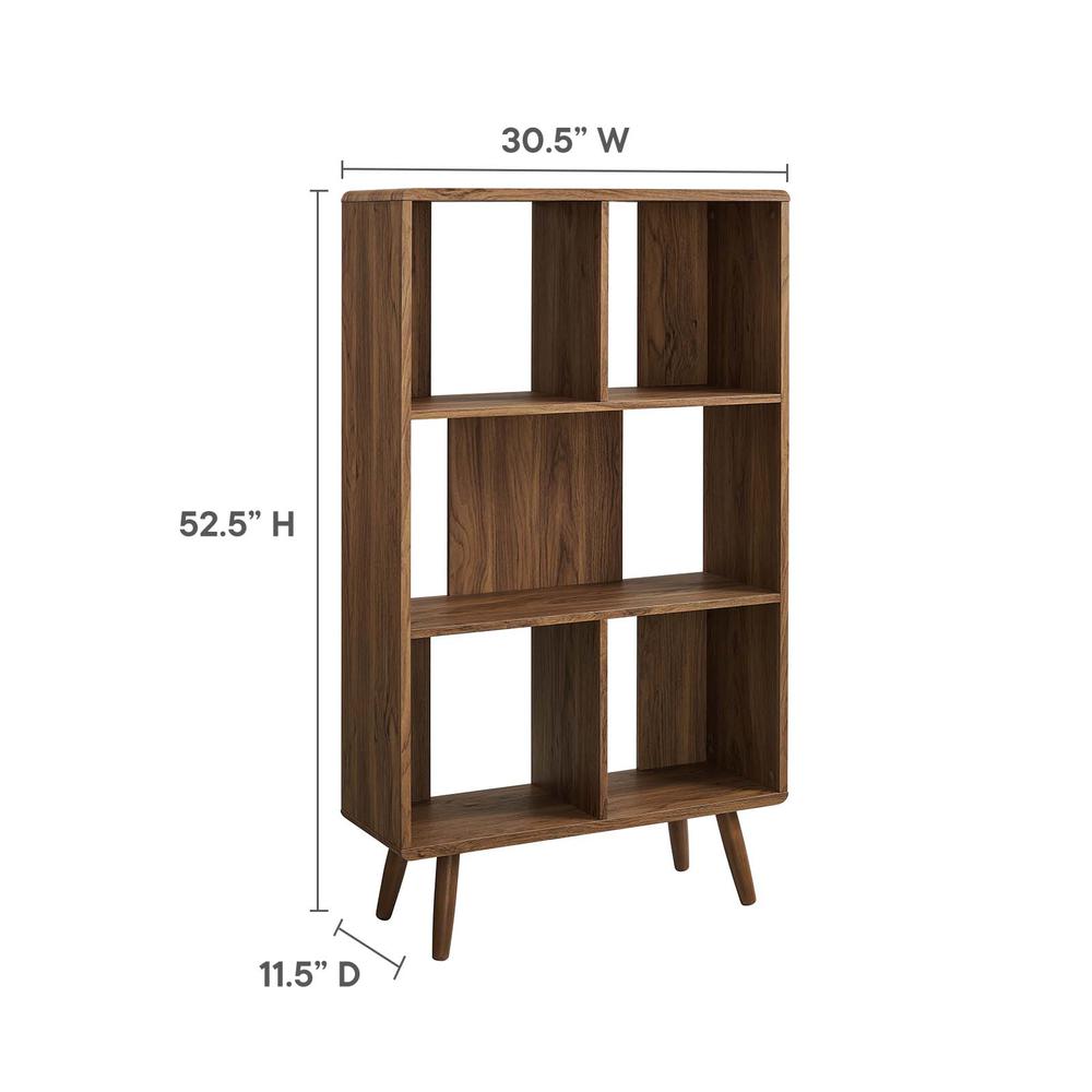 Transmit 5 Shelf Wood Grain Bookcase. Picture 7