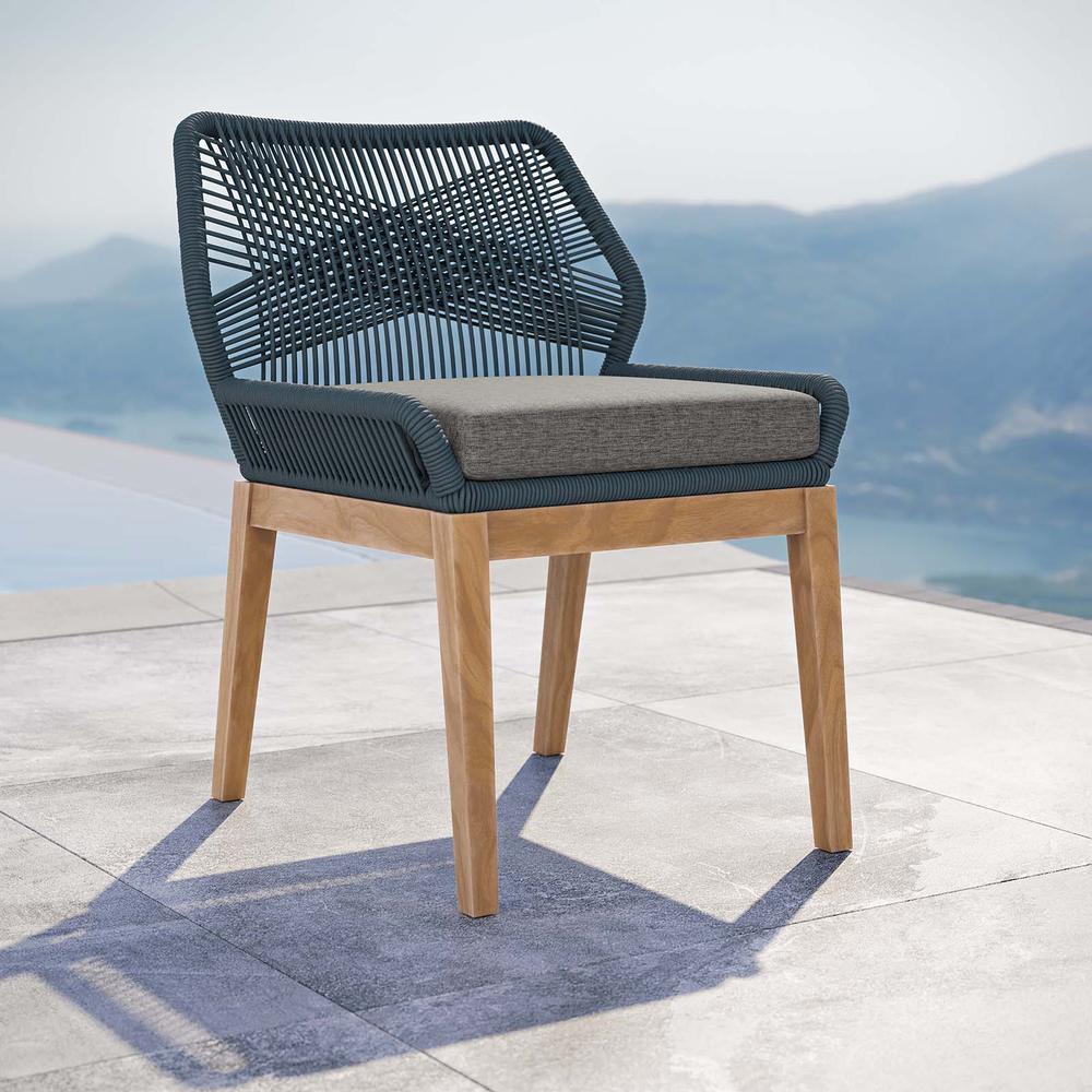 Wellspring Outdoor Patio Teak Wood Dining Chair. Picture 7