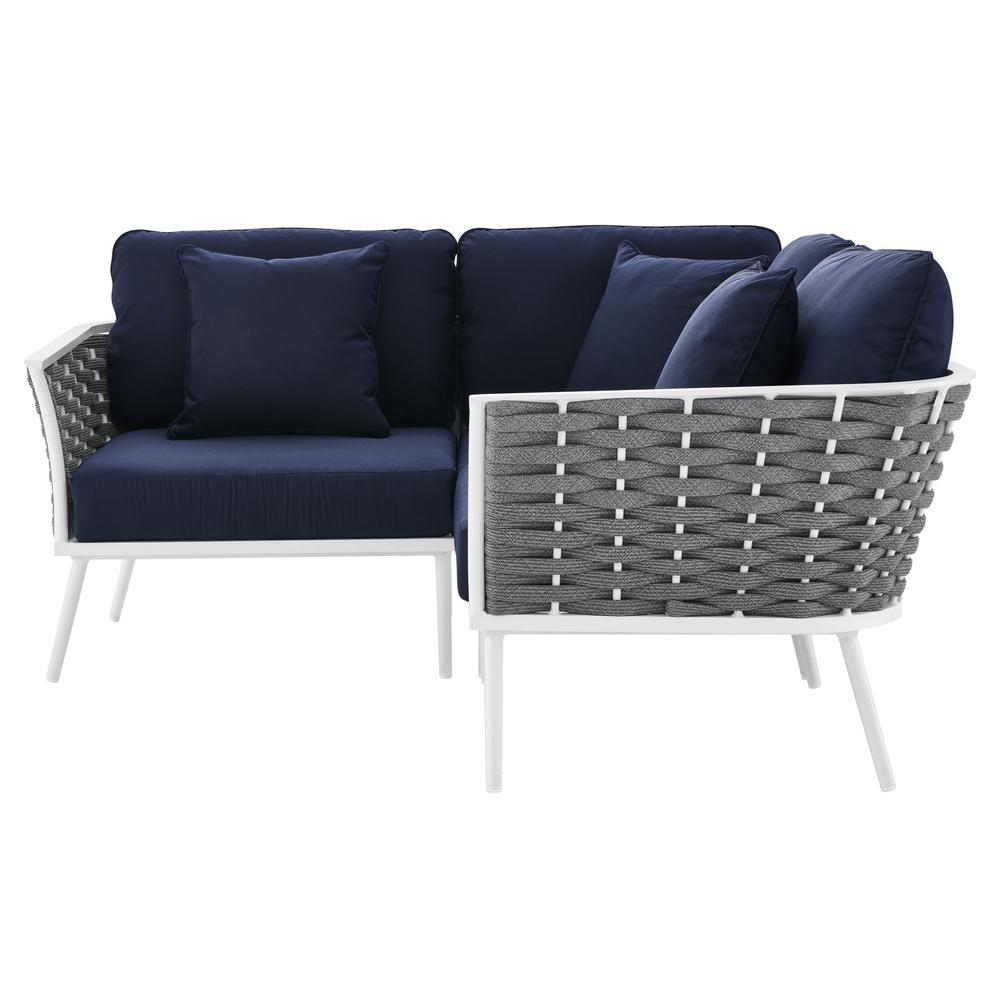 Stance Outdoor Patio Aluminum Small Sectional Sofa. Picture 2