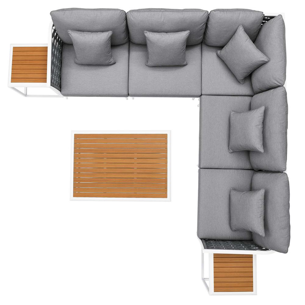Stance 8 Piece Outdoor Patio Aluminum Sectional Sofa Set. Picture 2