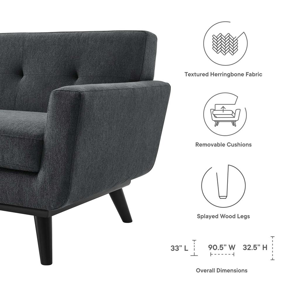 Engage Herringbone Fabric Sofa. Picture 6