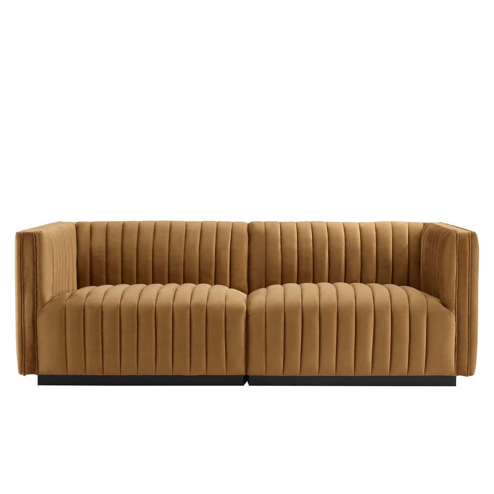 Conjure Channel Tufted Performance Velvet Loveseat. Picture 2