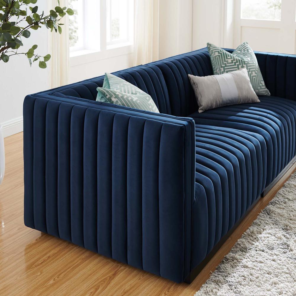 Conjure Channel Tufted Performance Velvet Loveseat. Picture 9